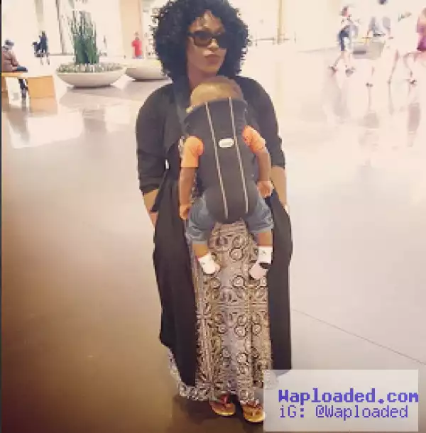 Uche Jumbo and her adorable son step out together